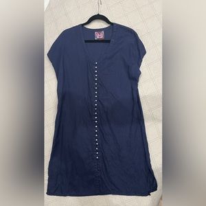 Johnny Was Navy Linen Dress